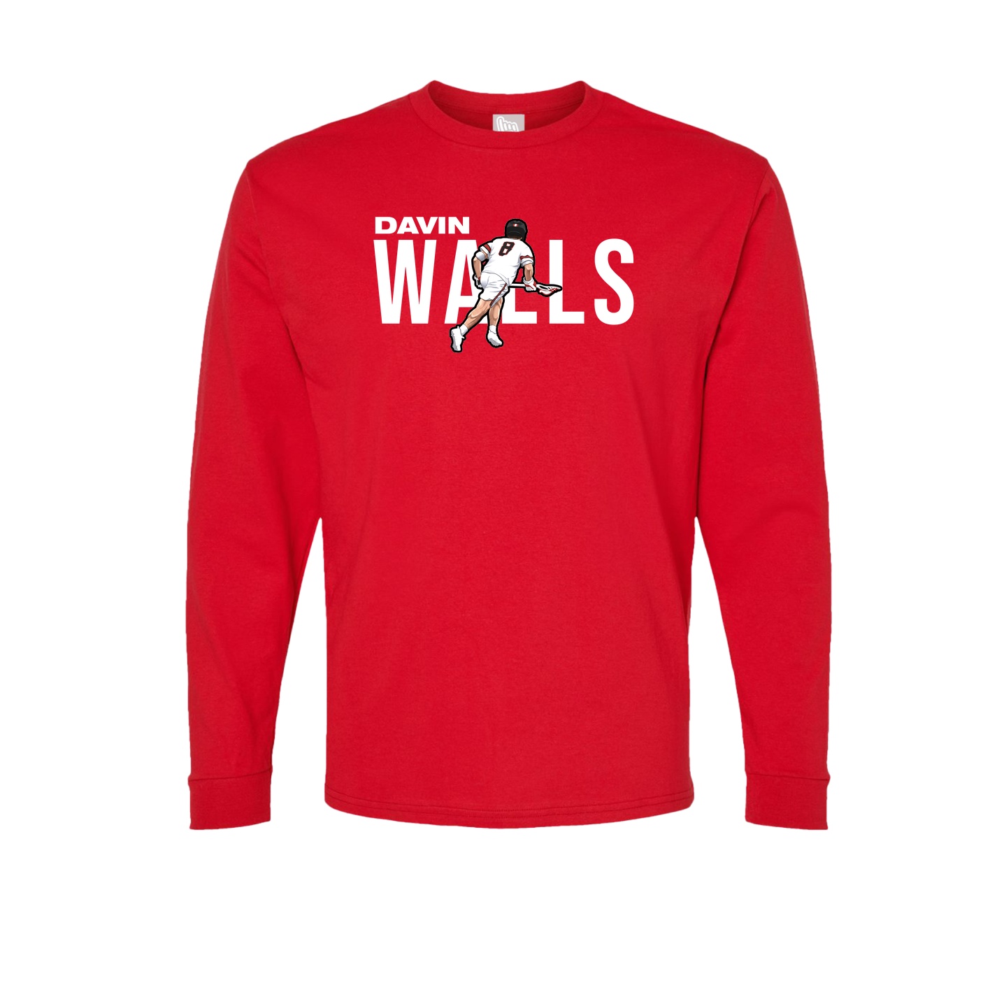 Long Sleeve Tee — Player Name in Red