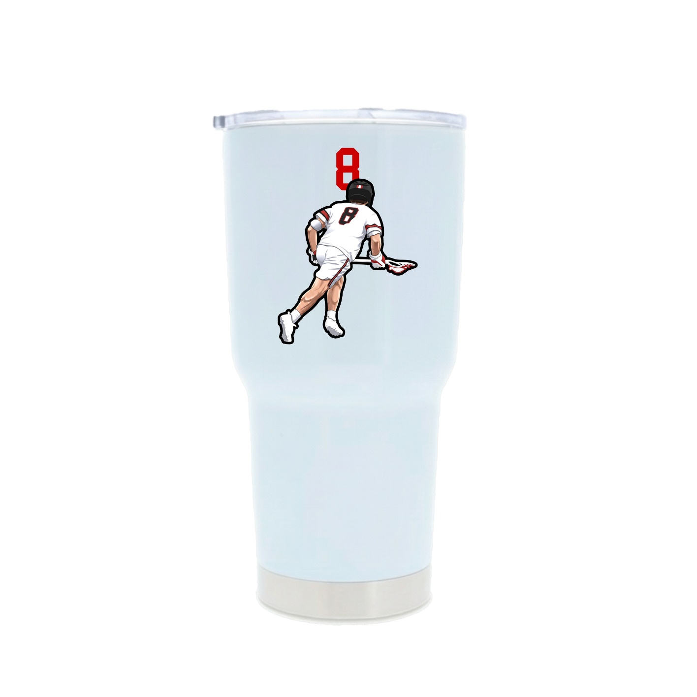 30oz Stainless Steel Tumbler — Number Top in White