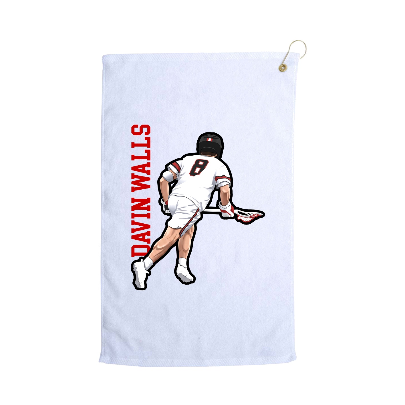 Golf Towel — Name Vertical in White