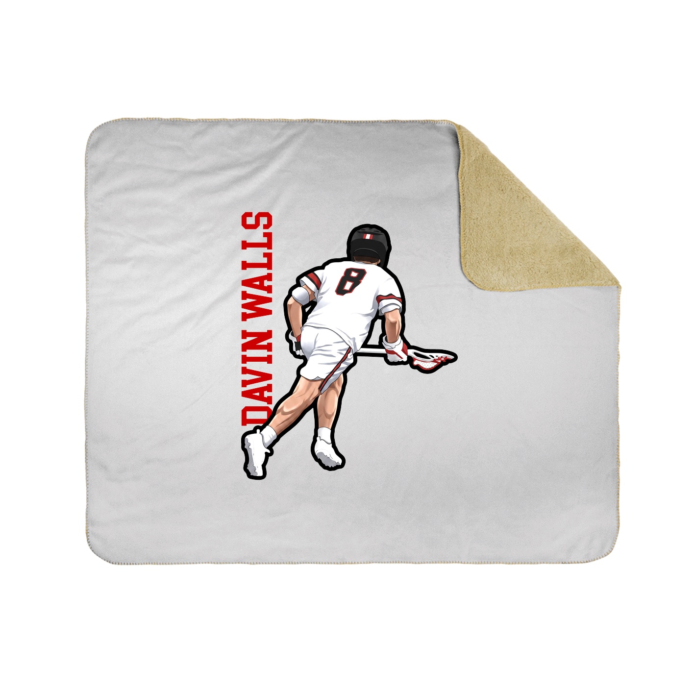 Throw Blanket — Name Vertical in White