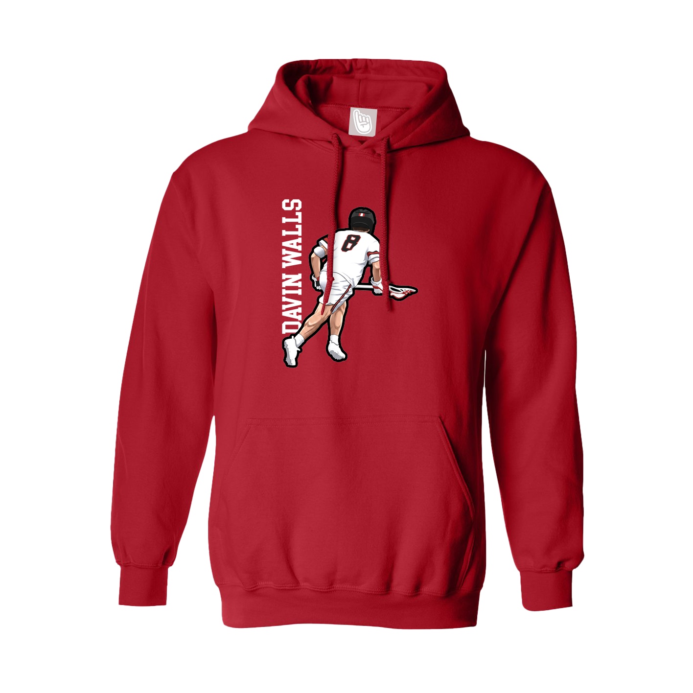 Youth Hoodie — Name Vertical in Red