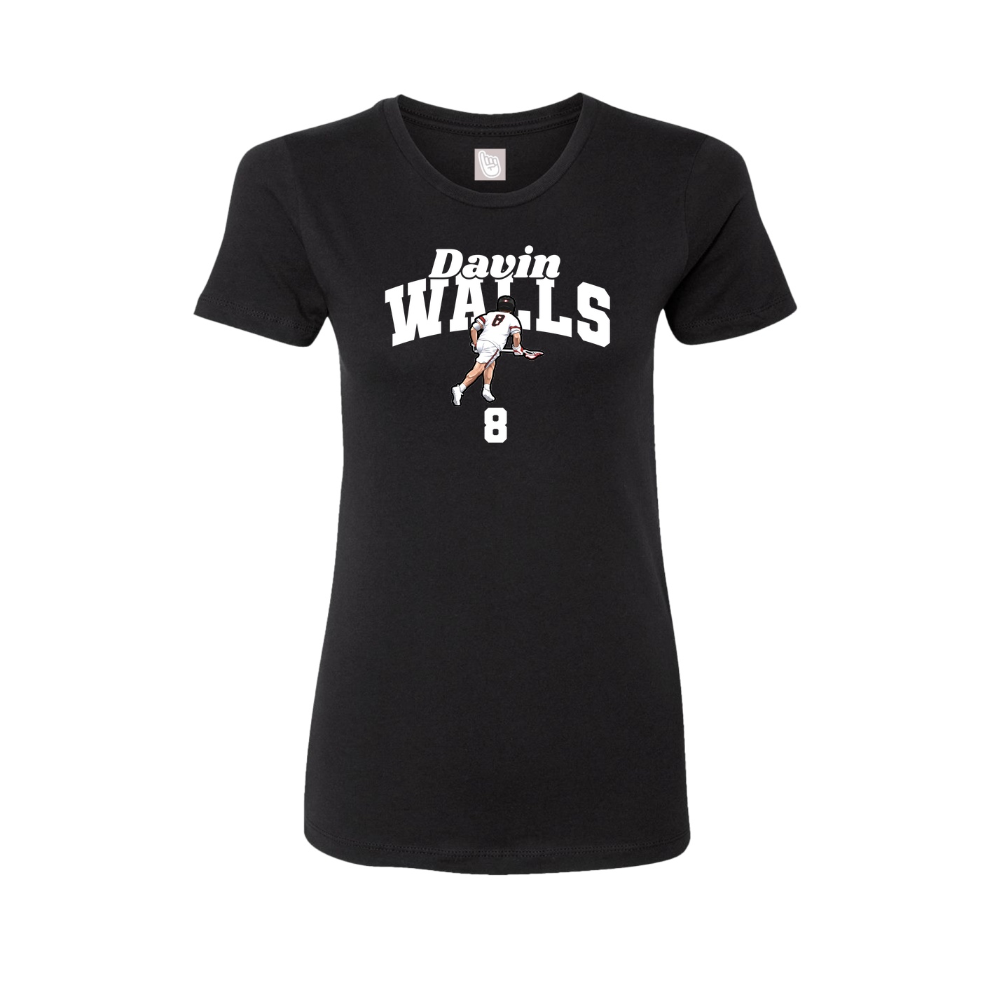 Fitted Women's Tee — Signature Arch in Black