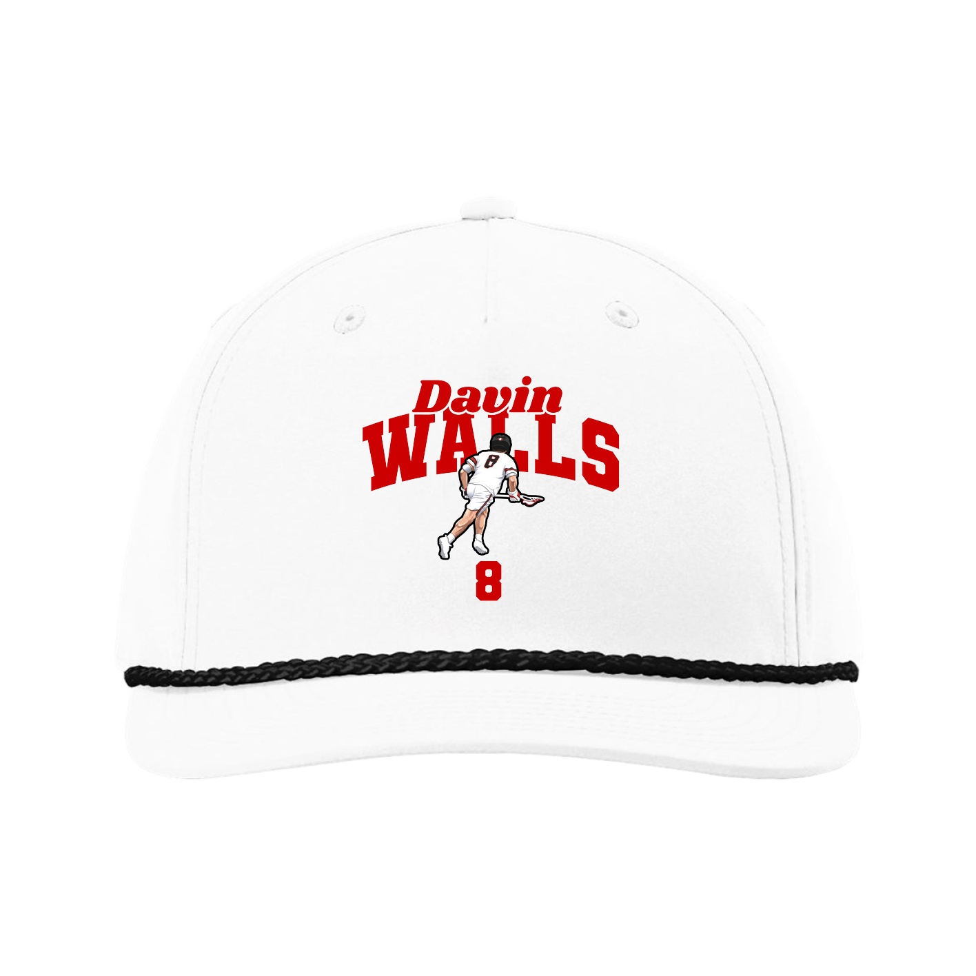 Five-Panel Classic Rope Cap — Signature Arch in White