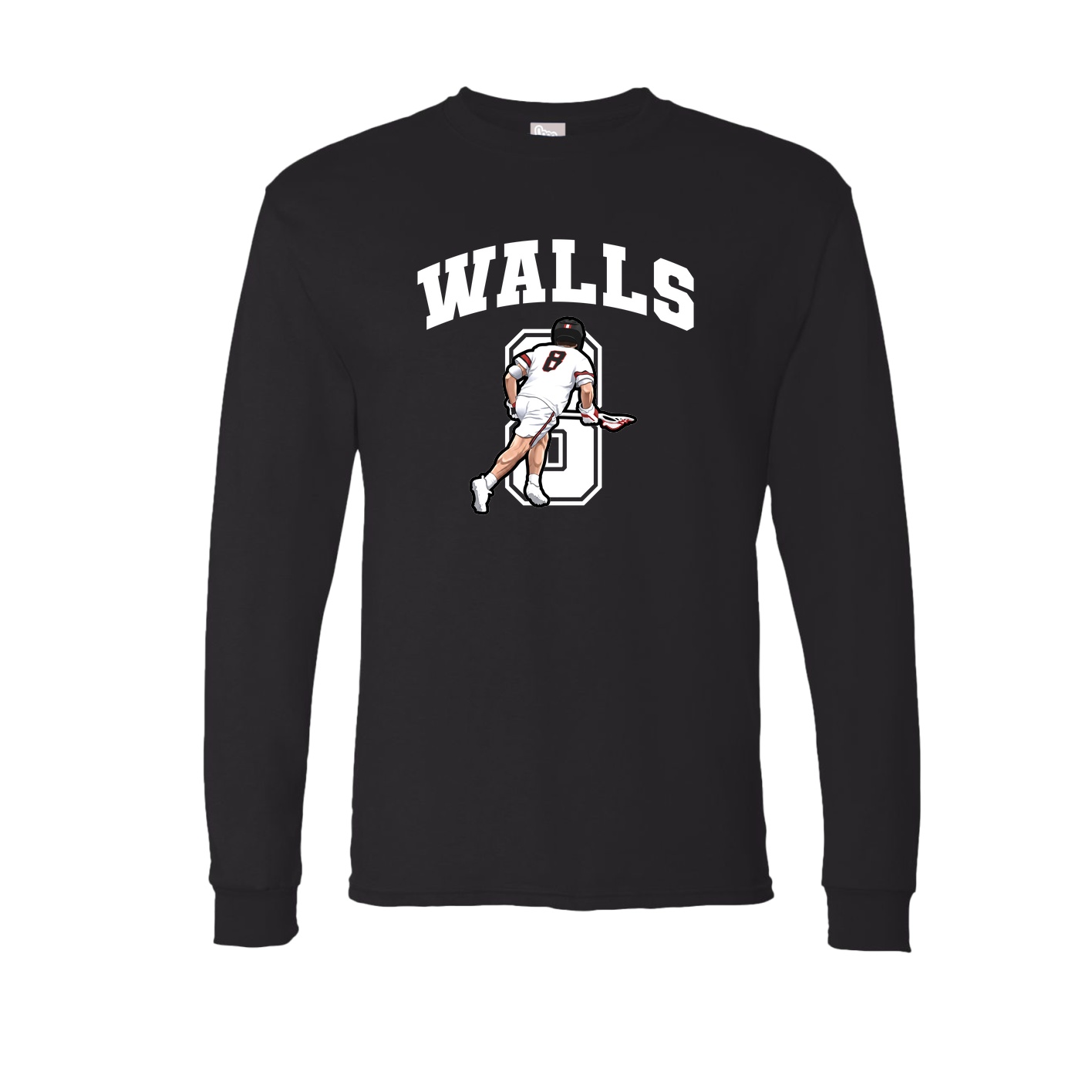 Long Sleeve Tee — Number in Black