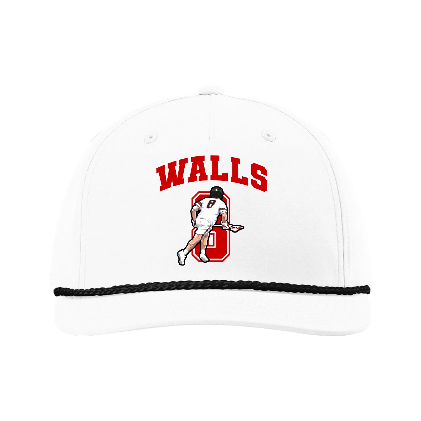 Five-Panel Classic Rope Cap — Number in White