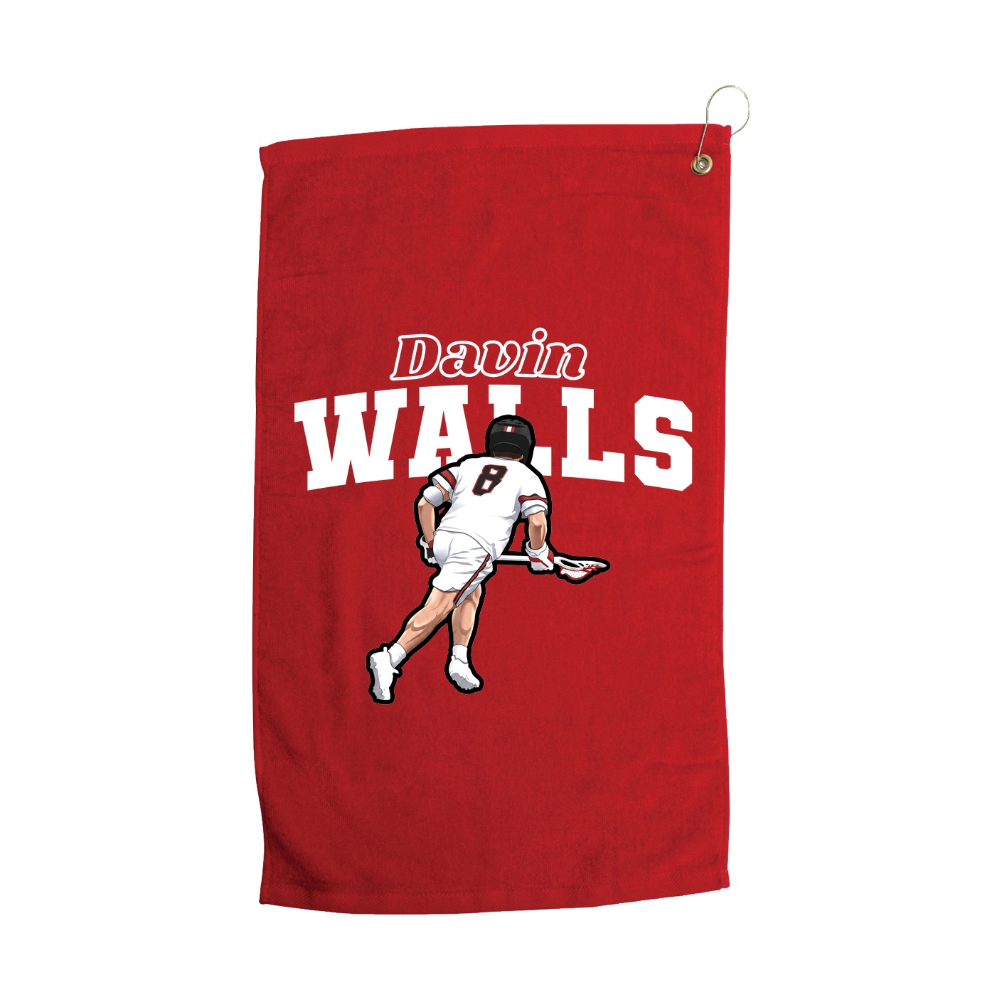 Golf Towel — Name Arch in Red