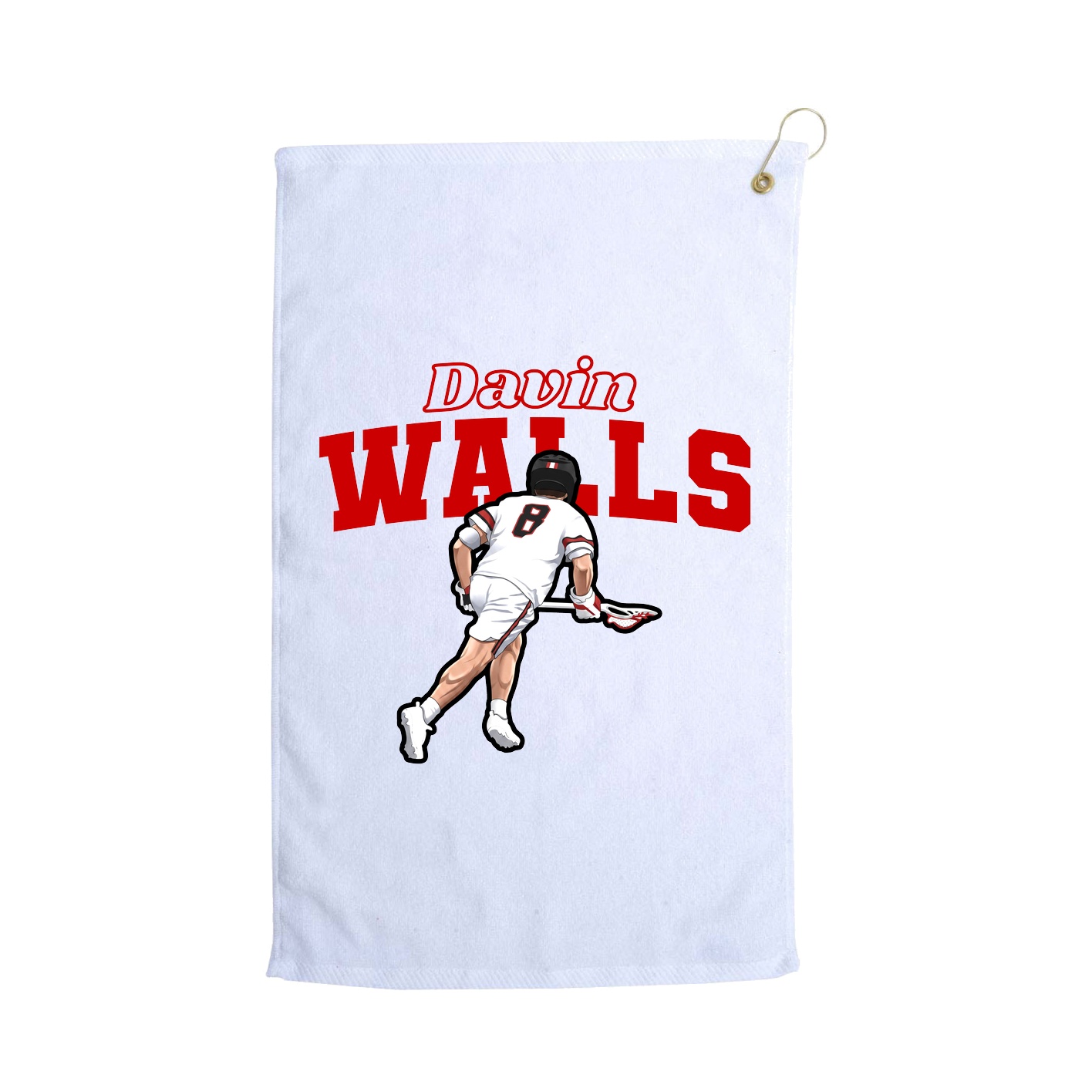 Golf Towel — Name Arch in White