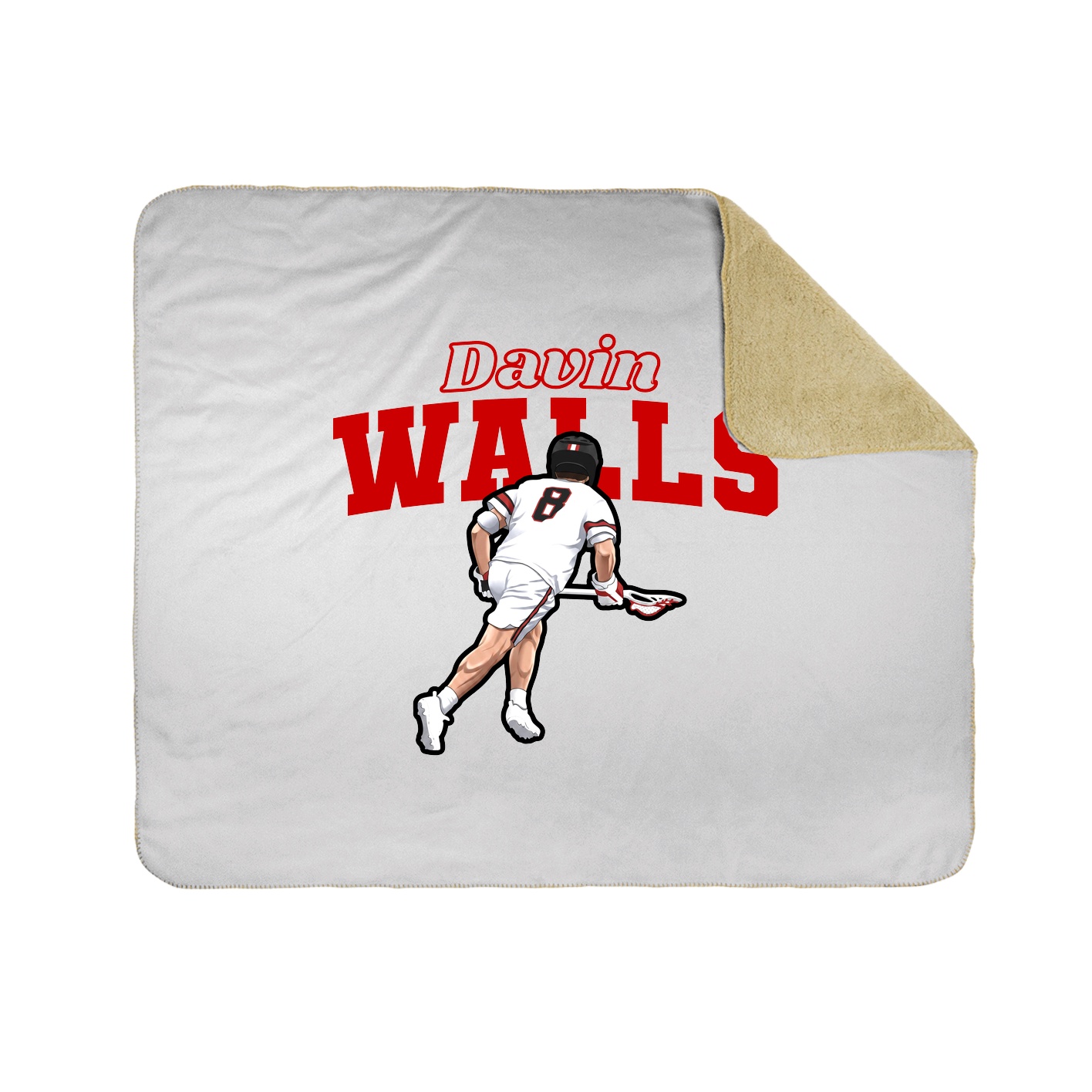 Throw Blanket — Name Arch in White