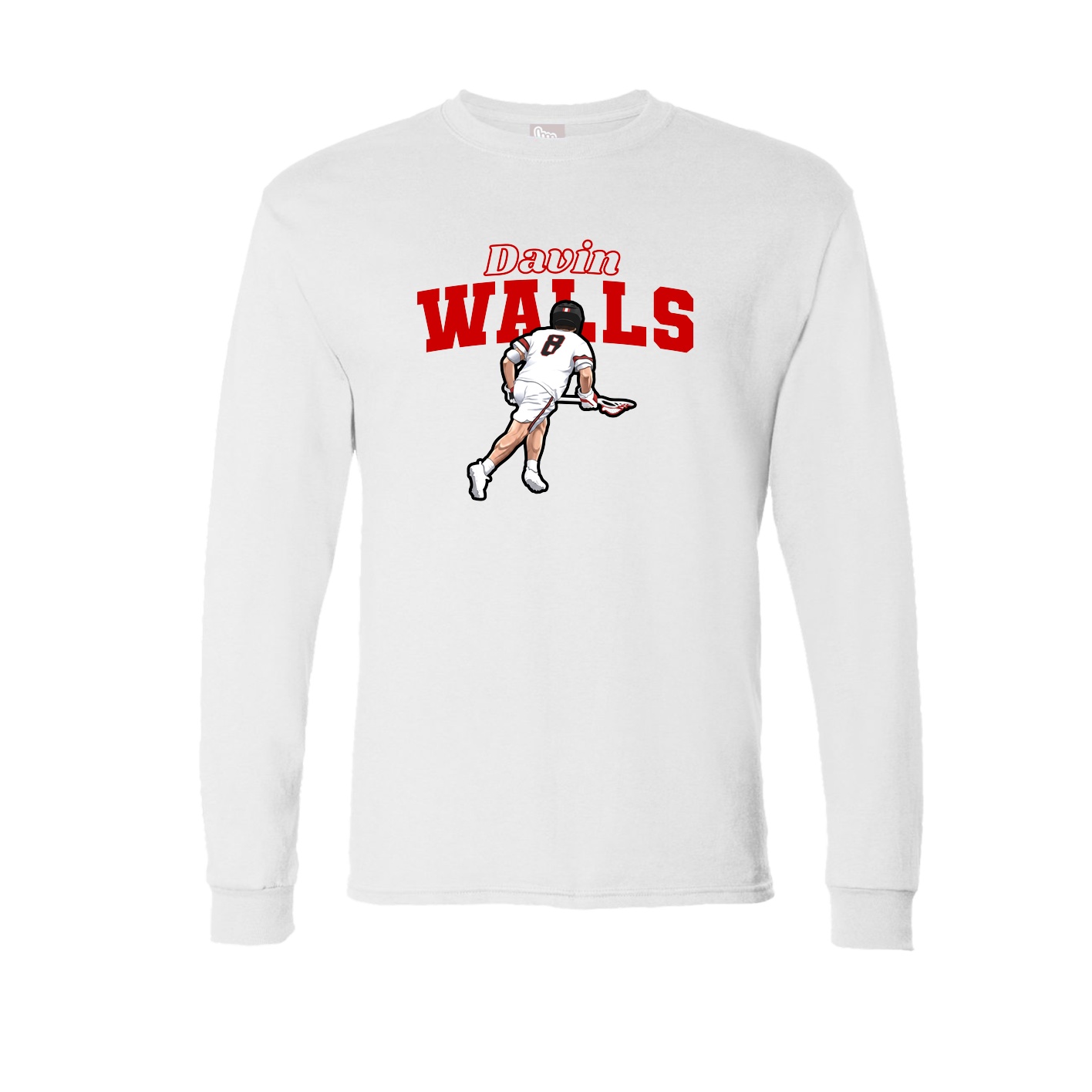 Long Sleeve Tee — Name Arch in White
