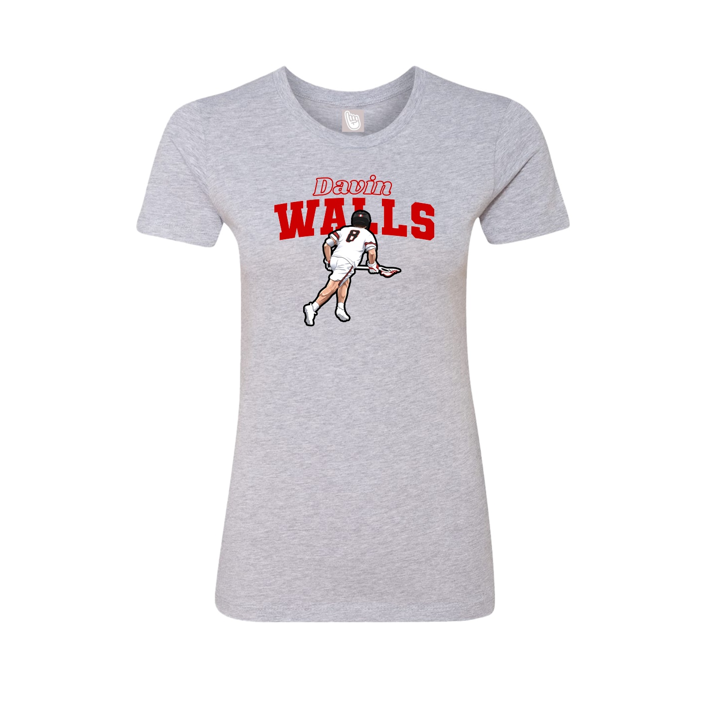 Womens Tee — Name Arch in Grey