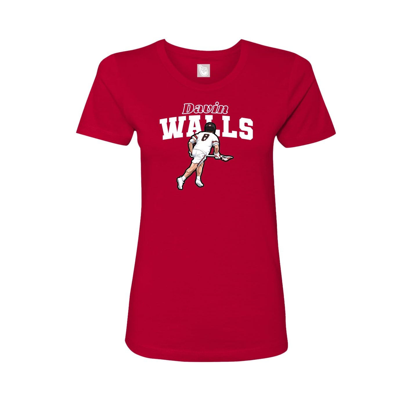 Fitted Women's Tee — Name Arch in Red