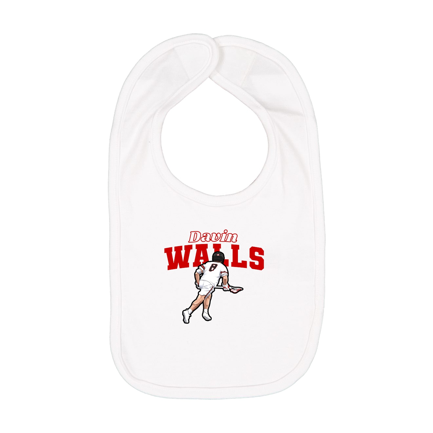 Infant Bib — Name Arch in White