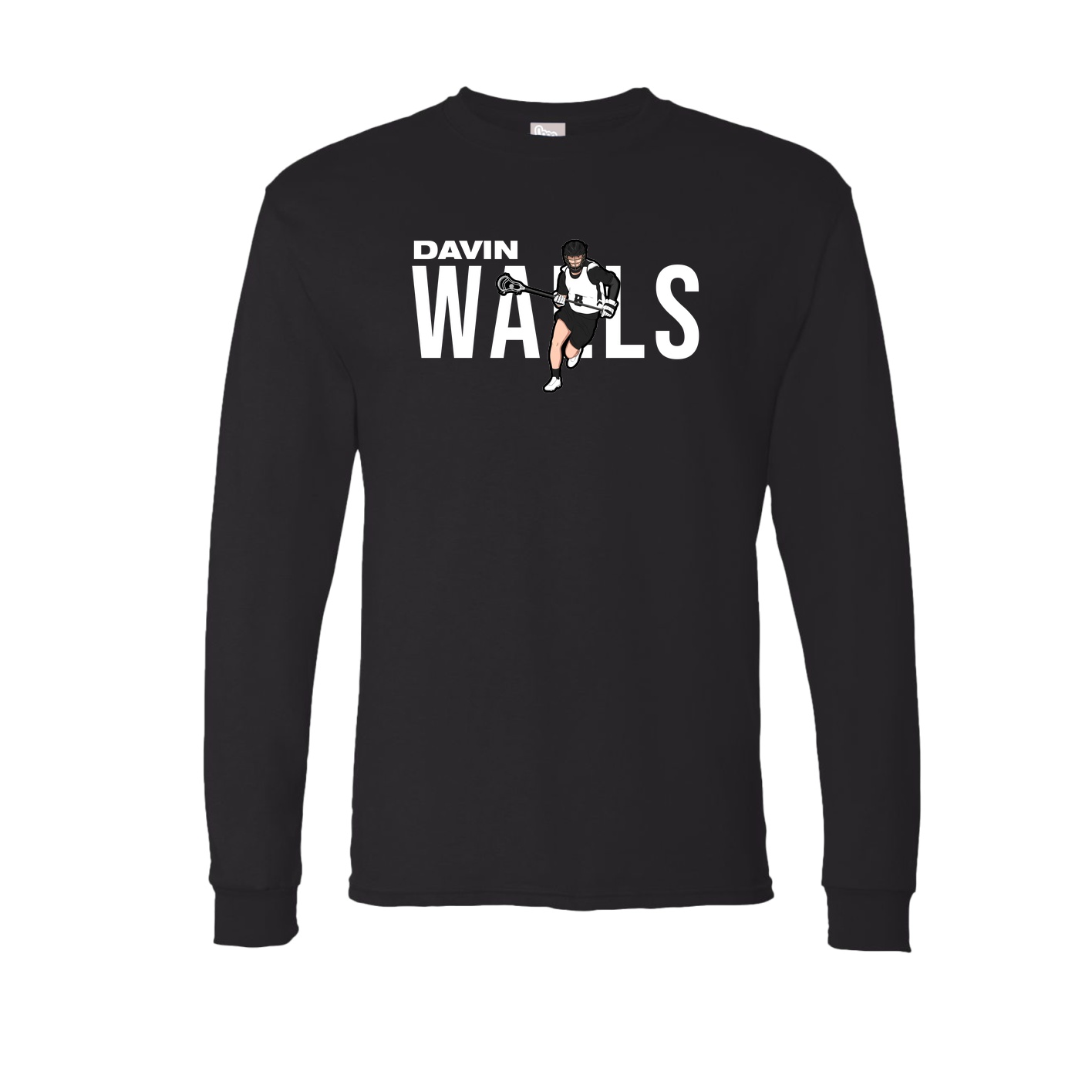 Long Sleeve Tee — Player Name in Black