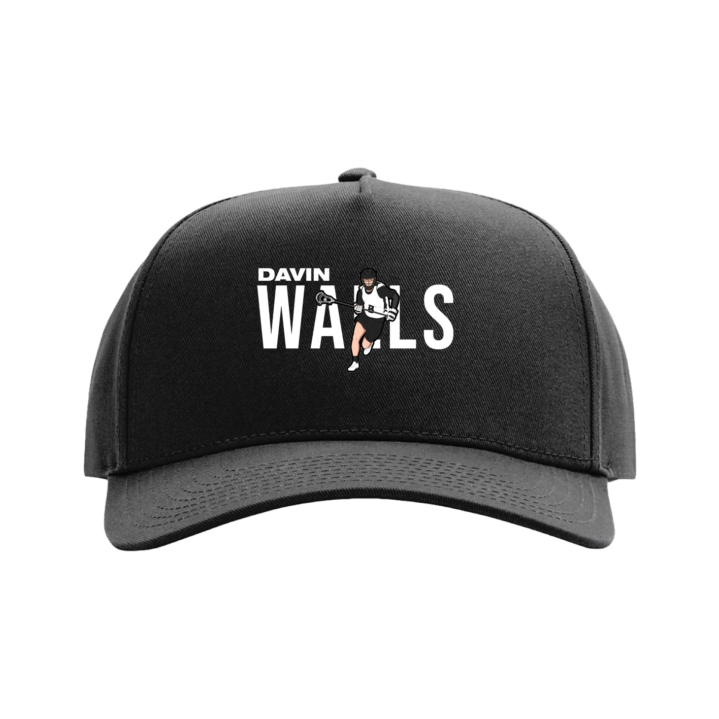 Full Fabric Five-Panel Champ Cap — Player Name in Black