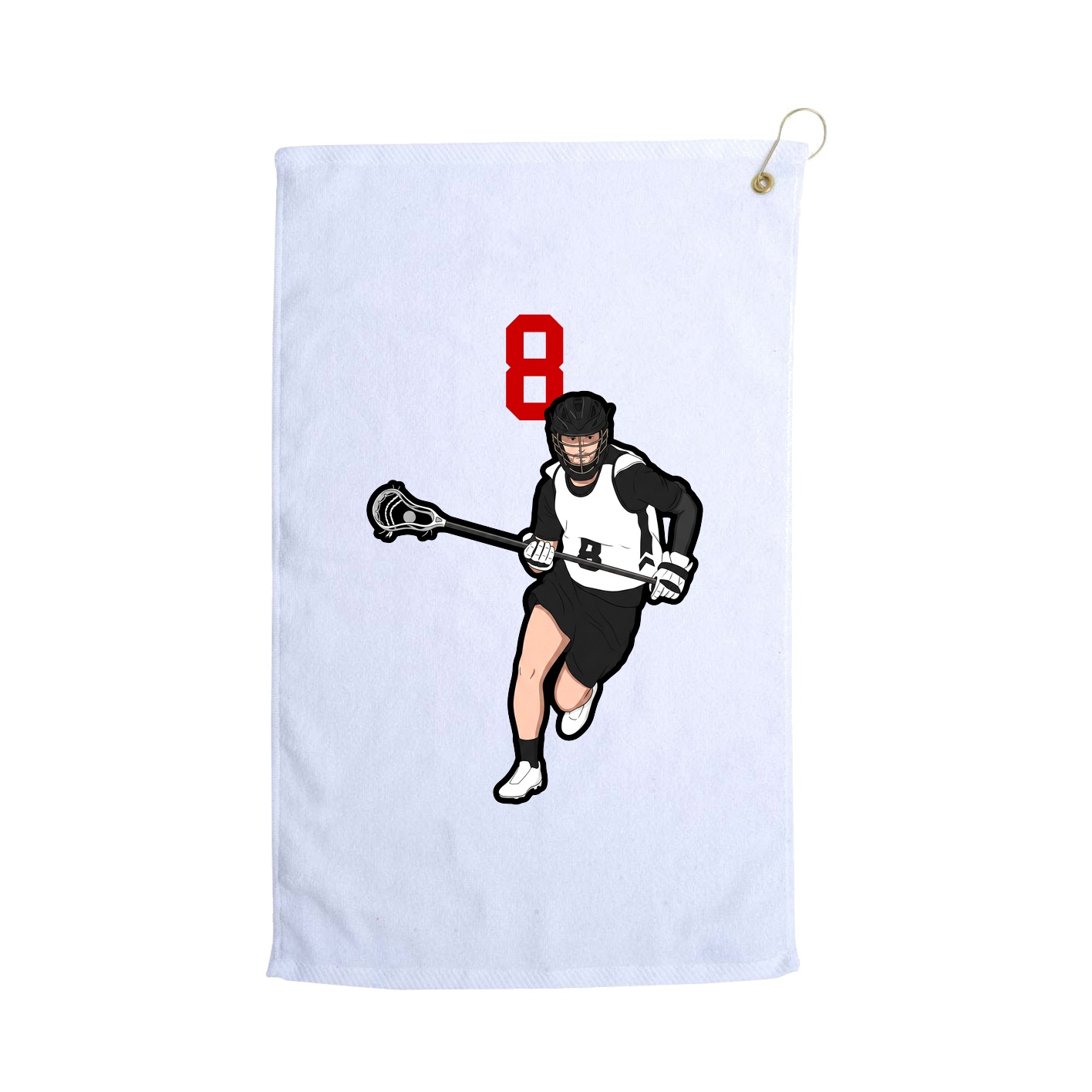 Golf Towel — Number Top in White