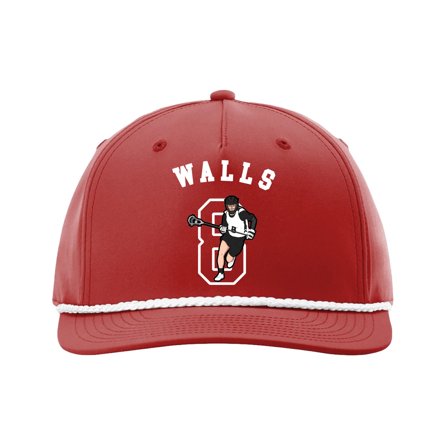 Five-Panel Classic Rope Cap — Shirsey Arch in Red
