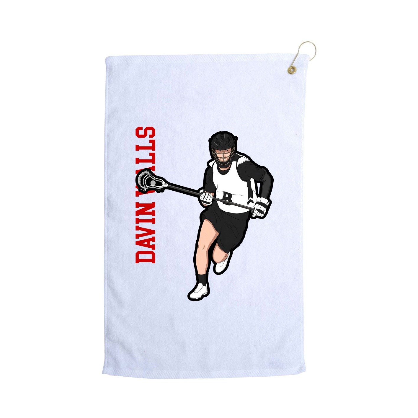 Golf Towel — Name Vertical in White
