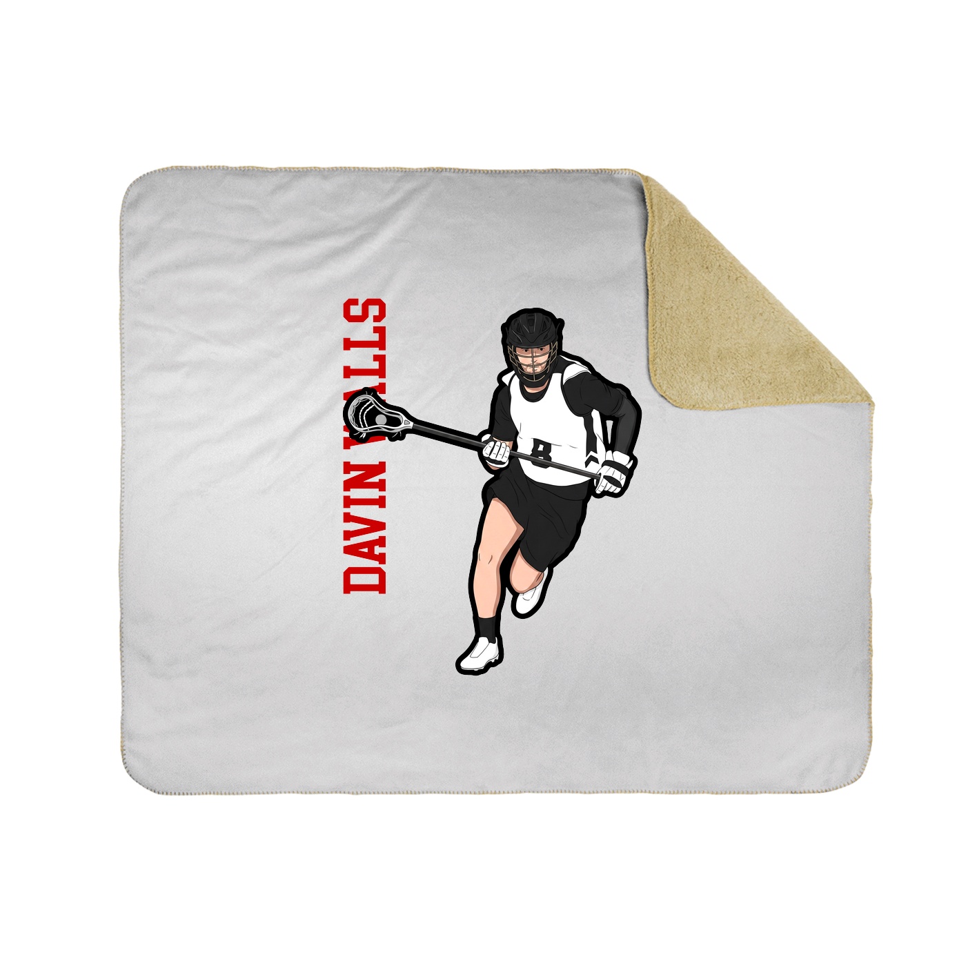 Throw Blanket — Name Vertical in White