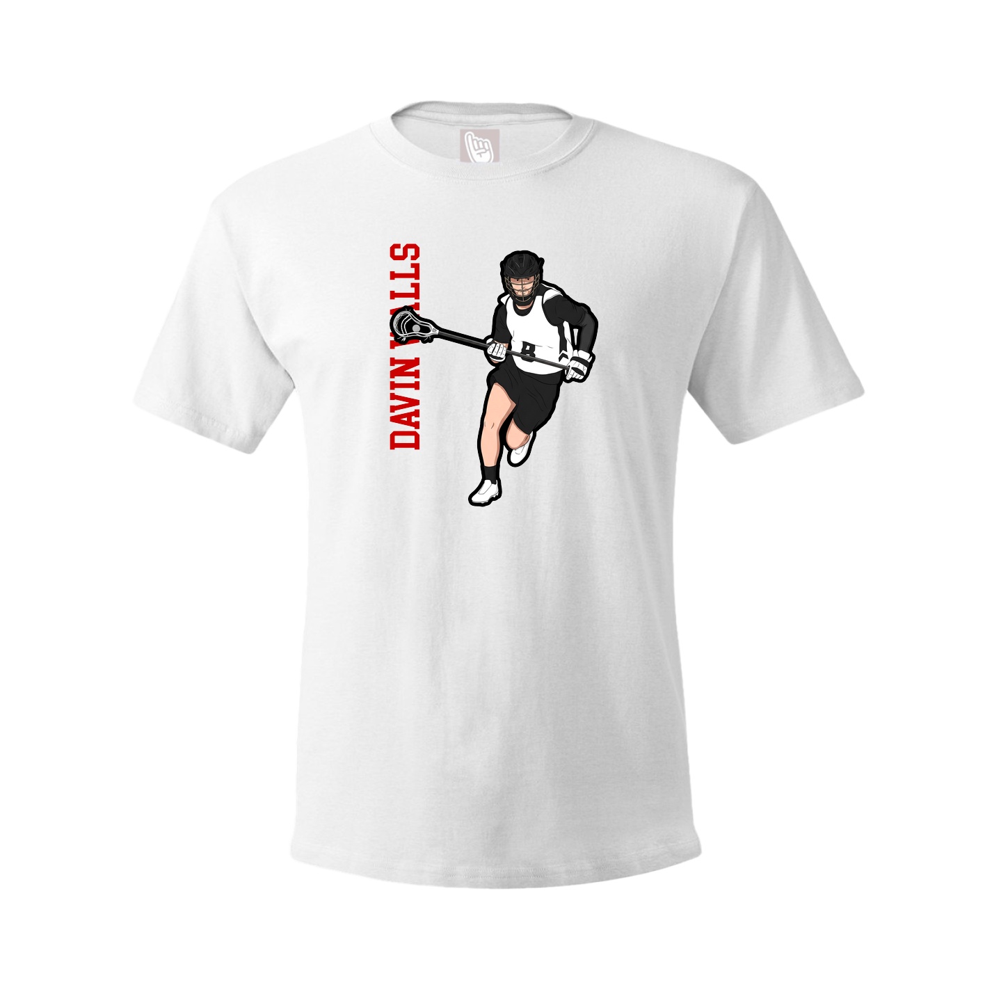Youth Tee — Name Vertical in White