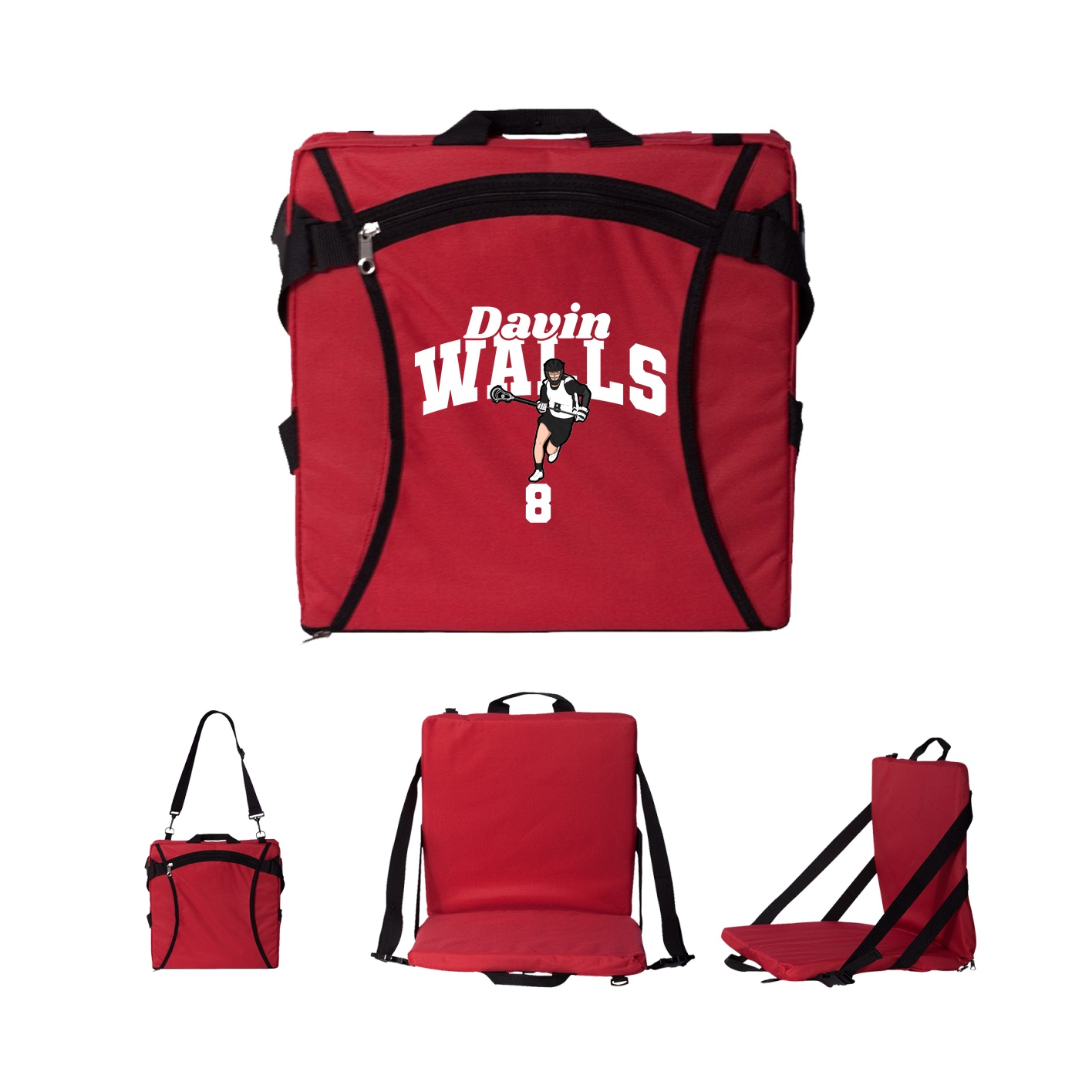 Folding Stadium Seat — Signature Arch in Red