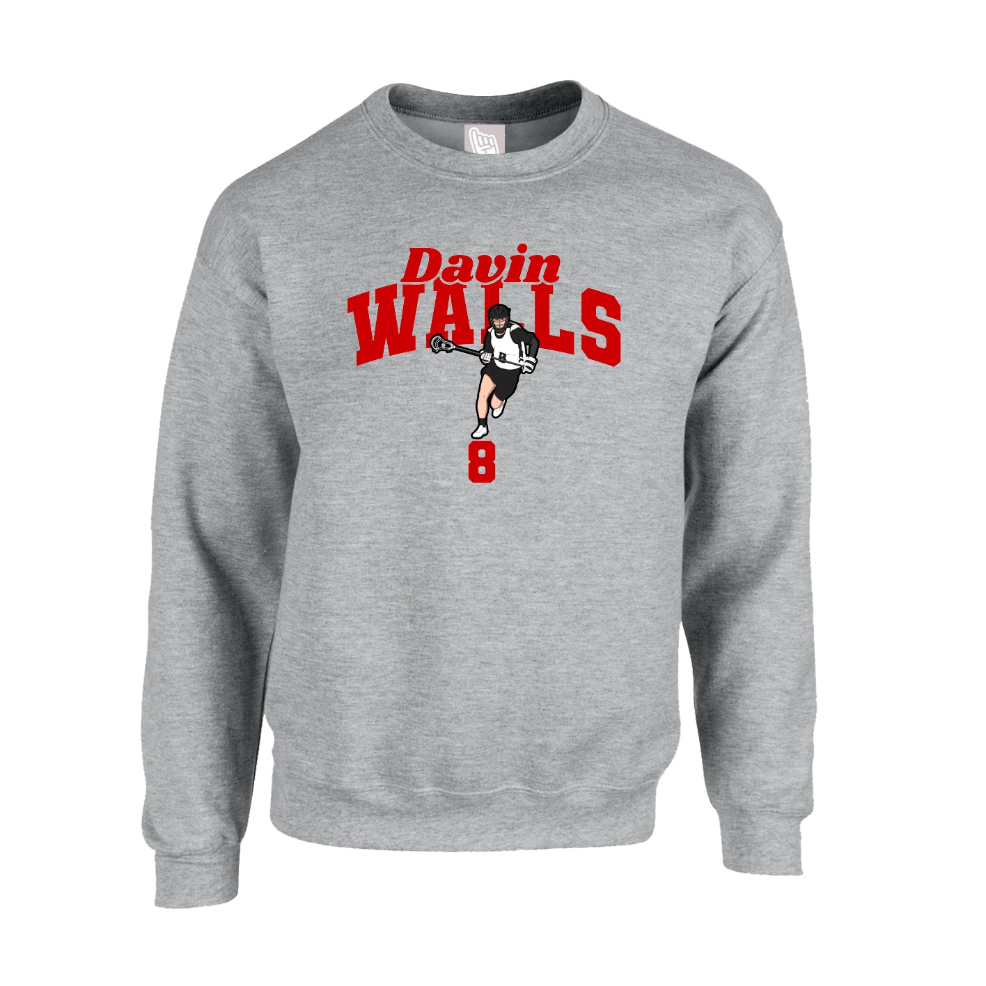 Fleece Crew — Signature Arch in Grey