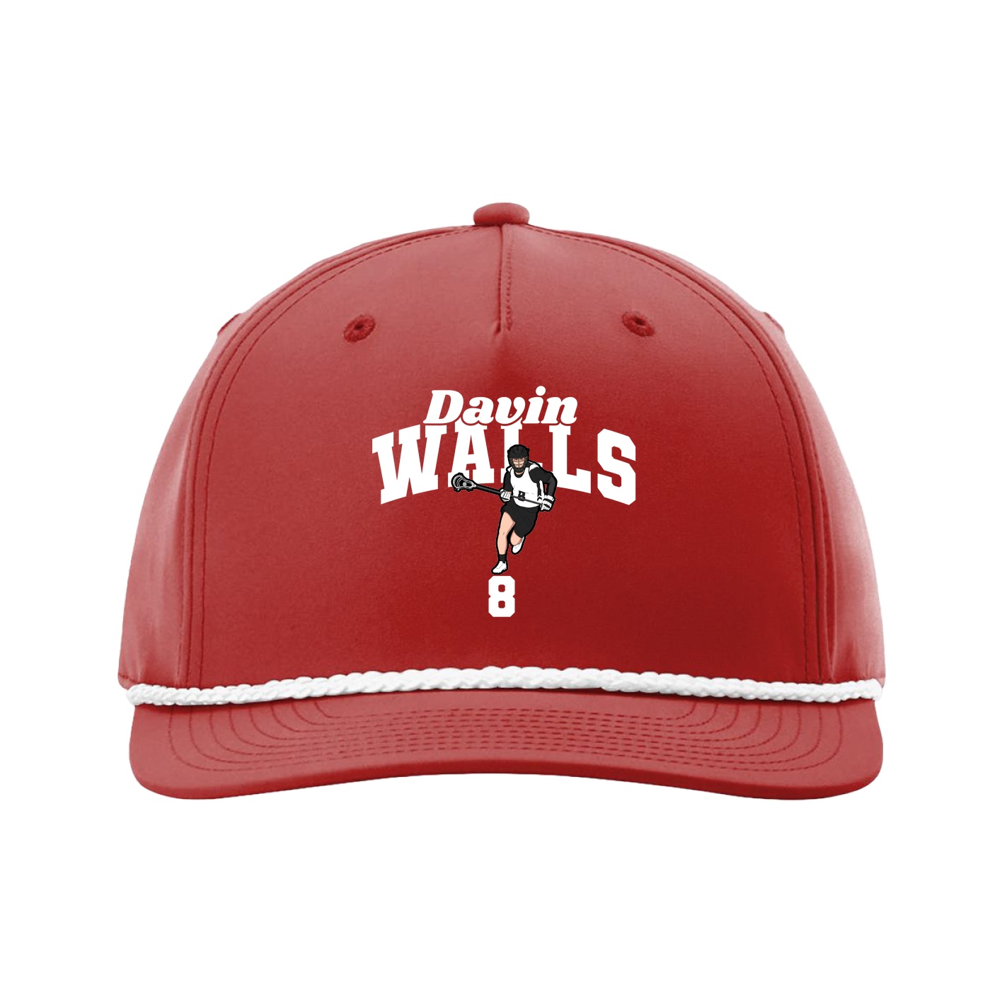 Five-Panel Classic Rope Cap — Signature Arch in Red