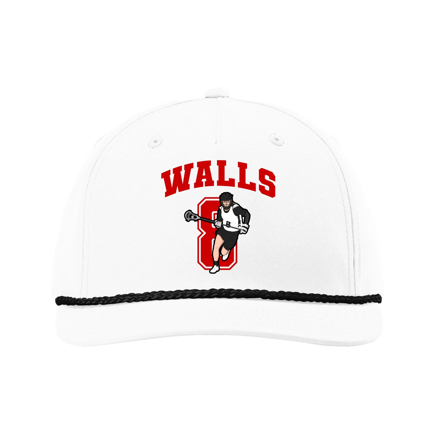 Five-Panel Classic Rope Cap — Number in White
