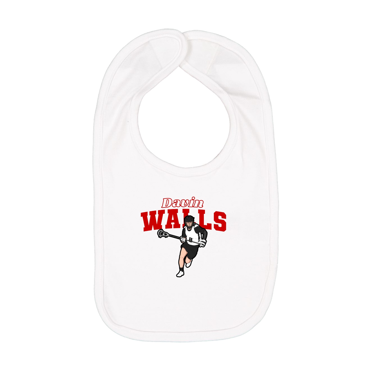Infant Bib — Name Arch in White