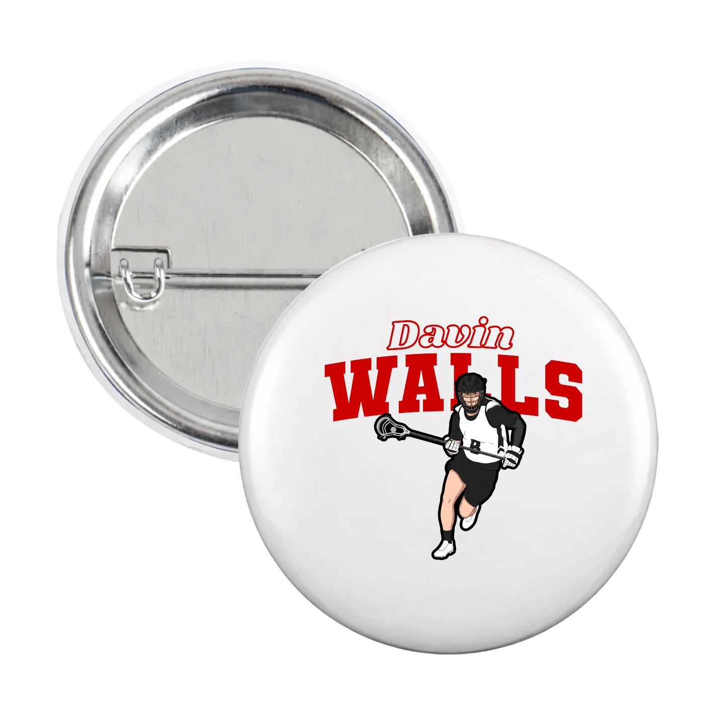 Game Day Button — Name Arch in White