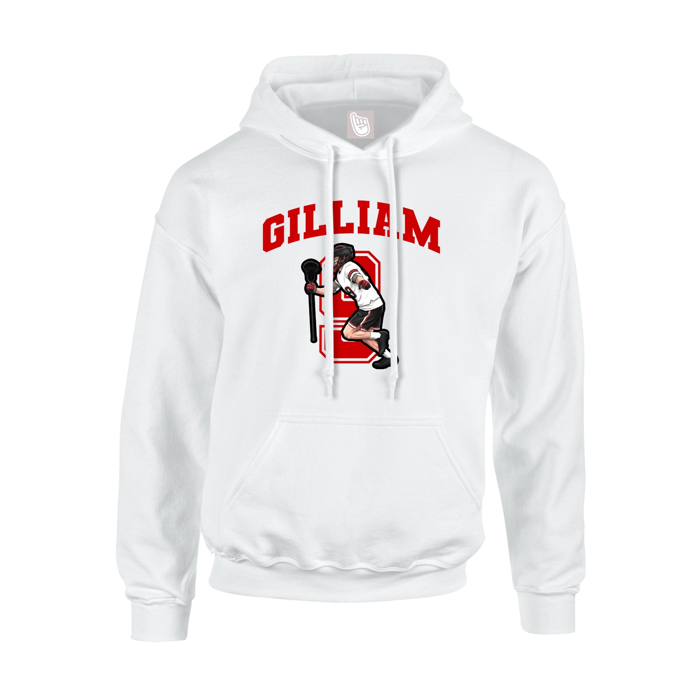 Hoodie — Number in White