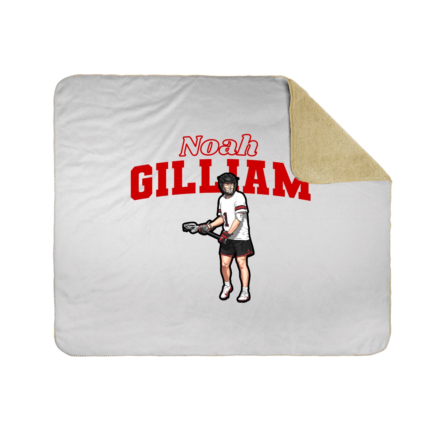 Throw Blanket — Name Arch in White