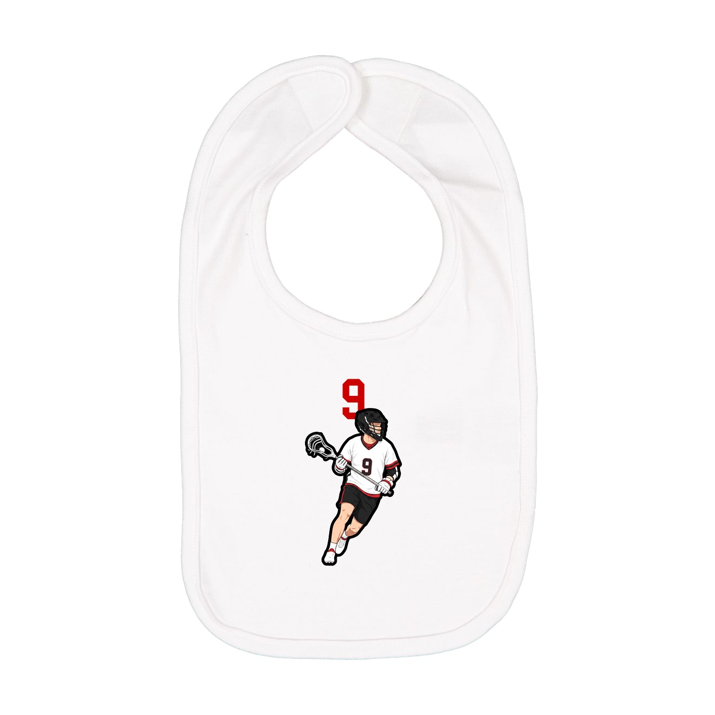 Infant Bib — Number Top in White