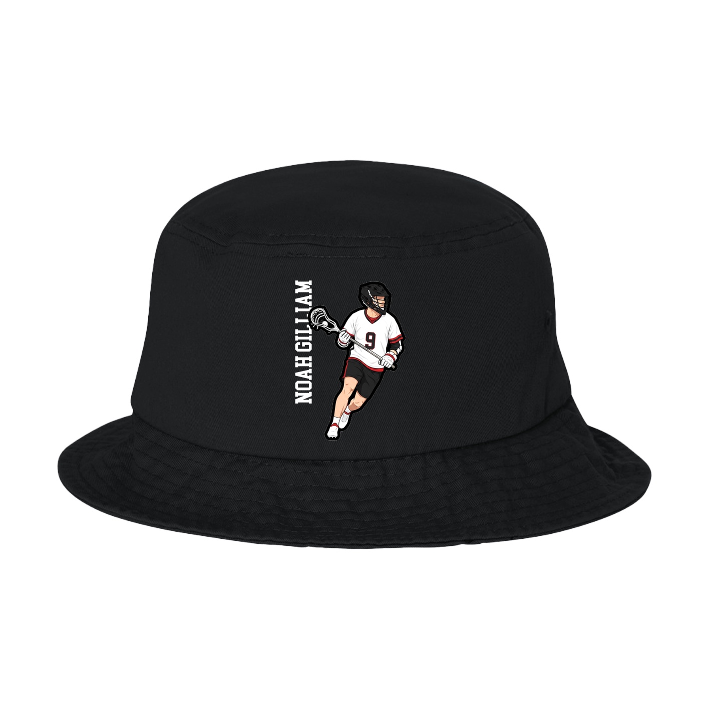Bucket Cap — Name Vertical in Black