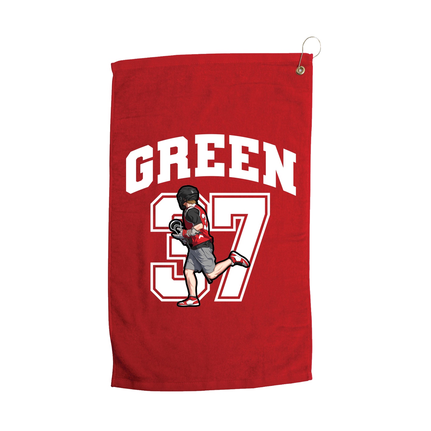 Golf Towel — Number in Red