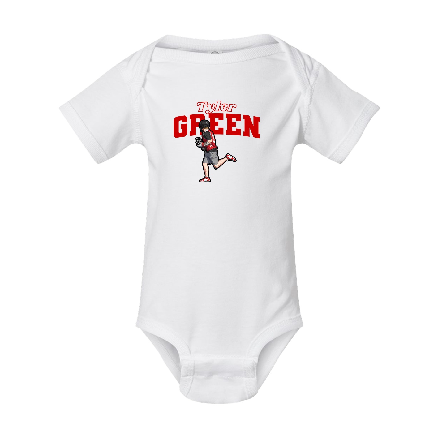 Baby Onesie — Name Arch in White