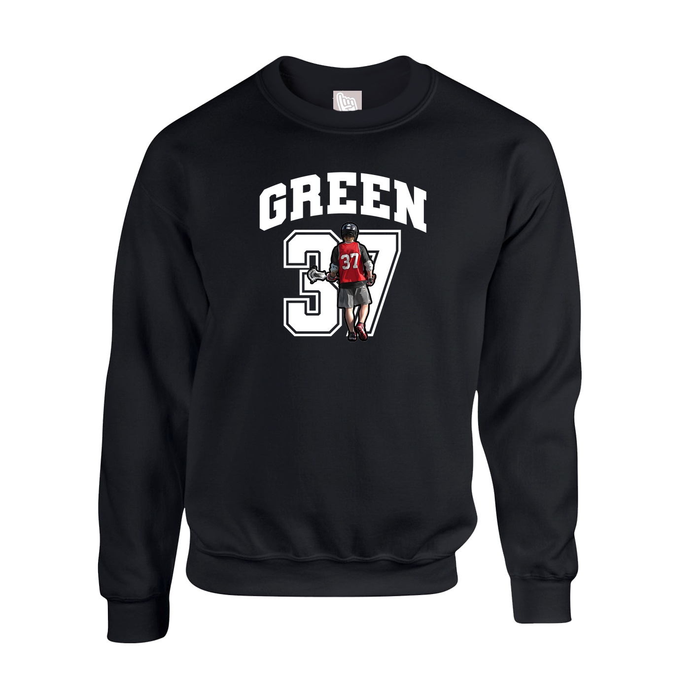 Fleece Crew — Number in Black