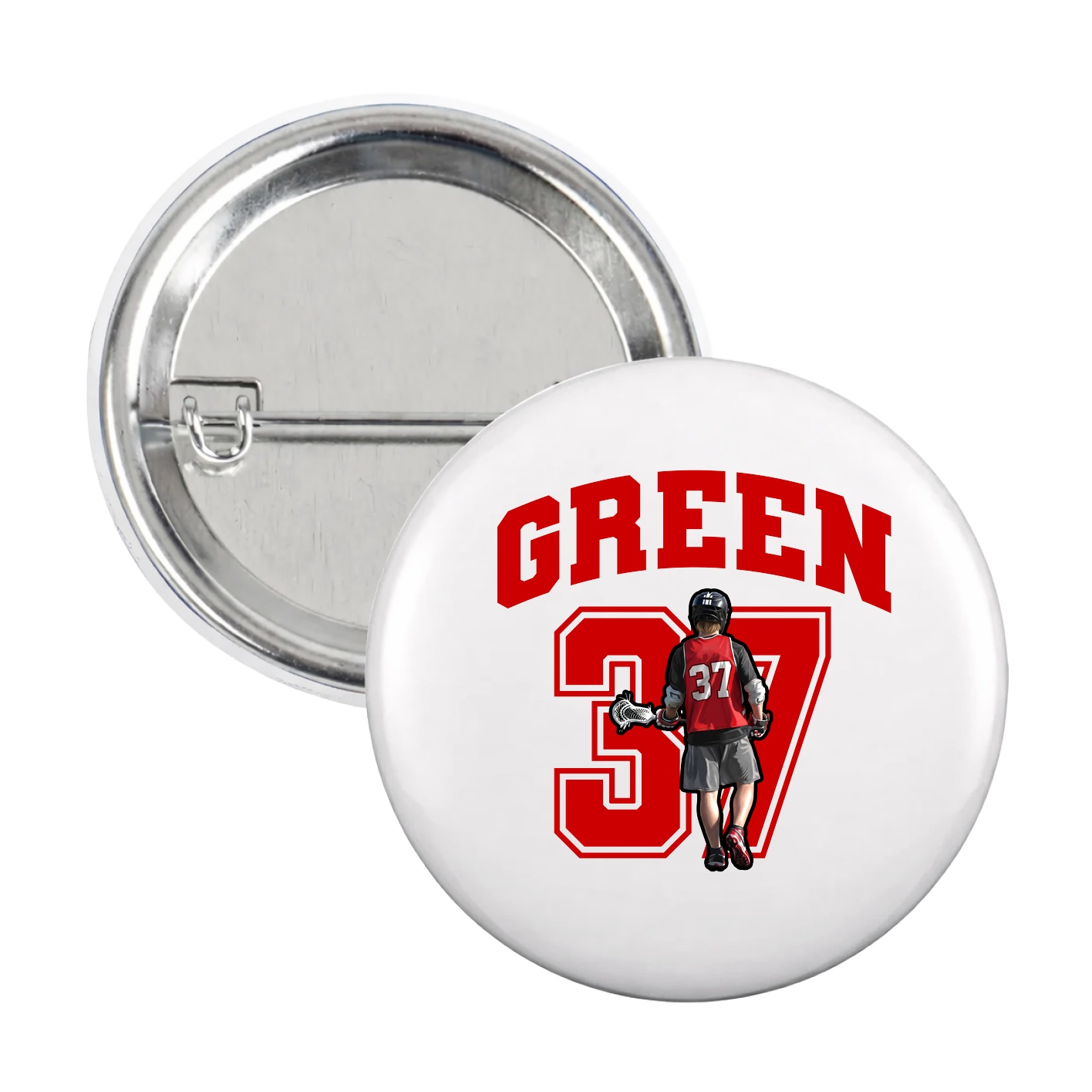 Game Day Button — Number in White