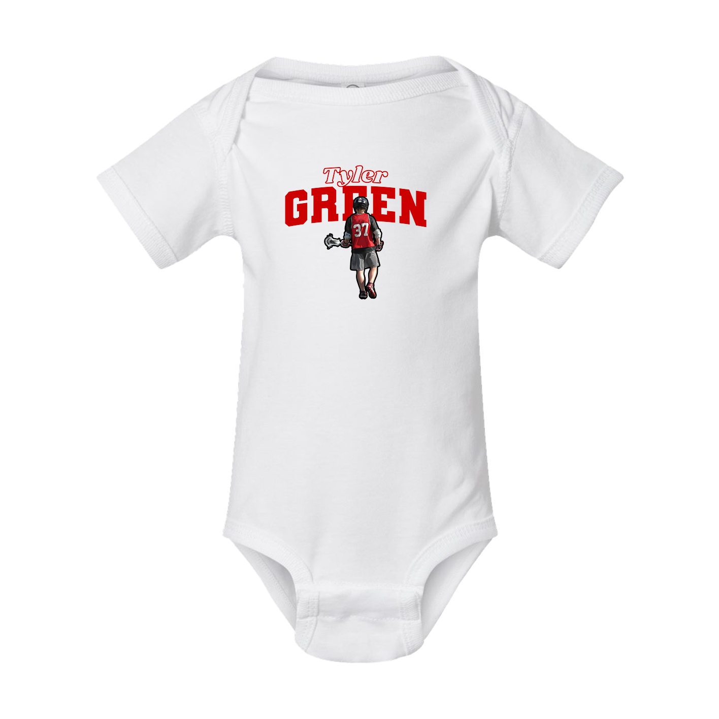 Baby Onesie — Name Arch in White