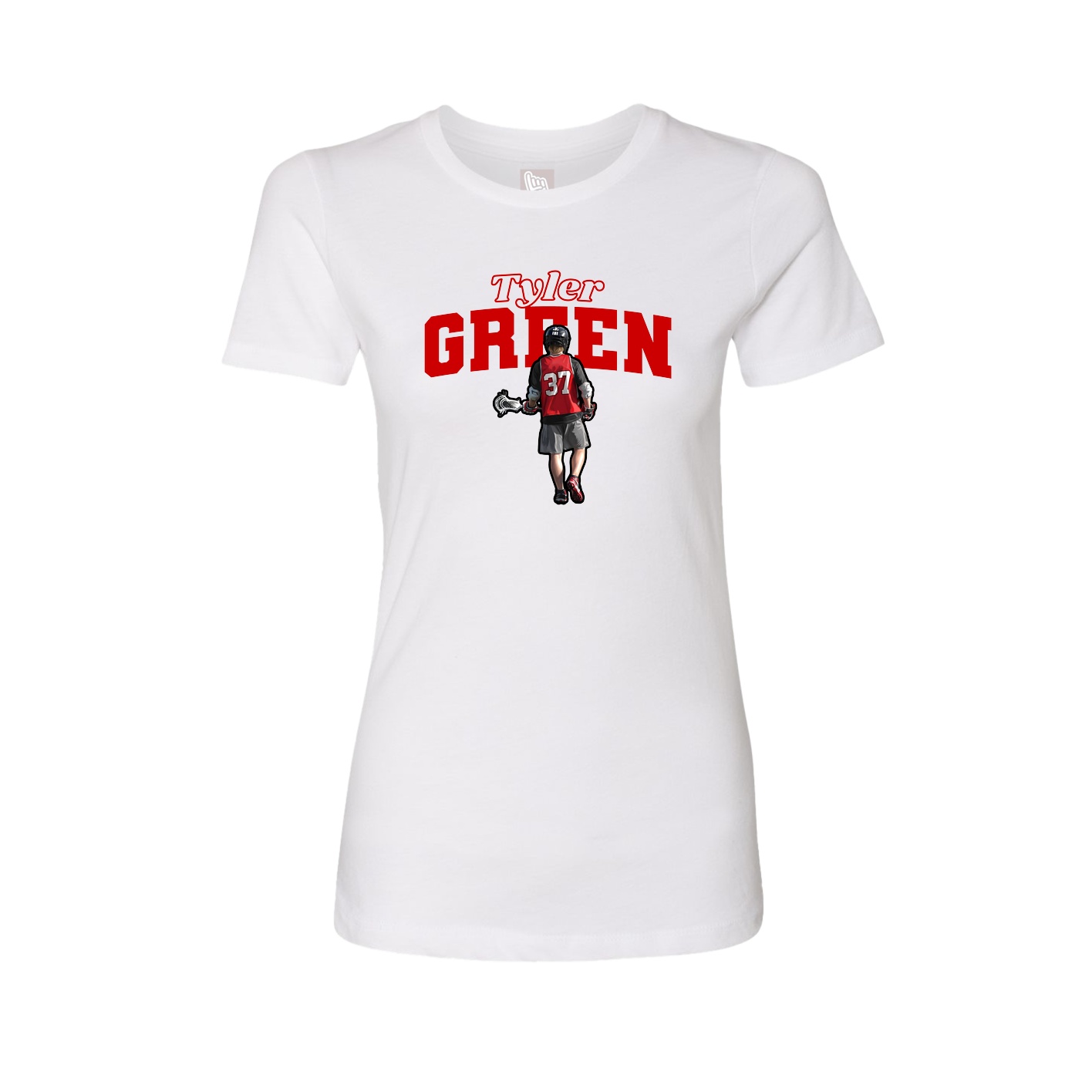 Fitted Women's Tee — Name Arch in White
