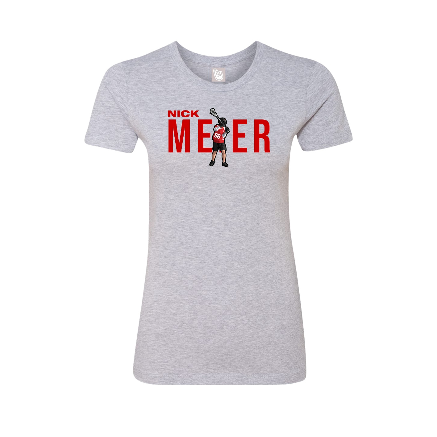 Fitted Women's Tee — Player Name in Grey