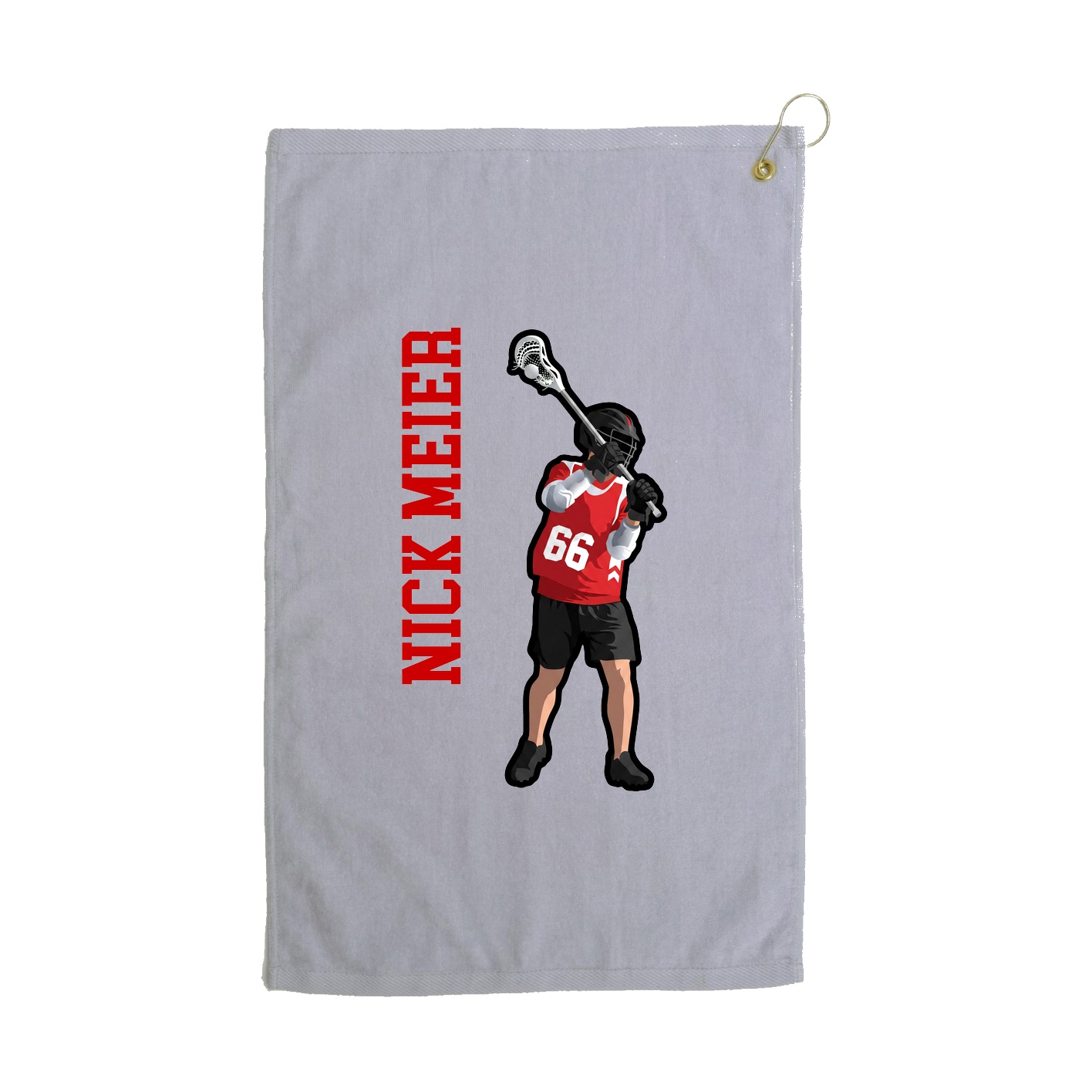 Golf Towel — Name Vertical in Grey