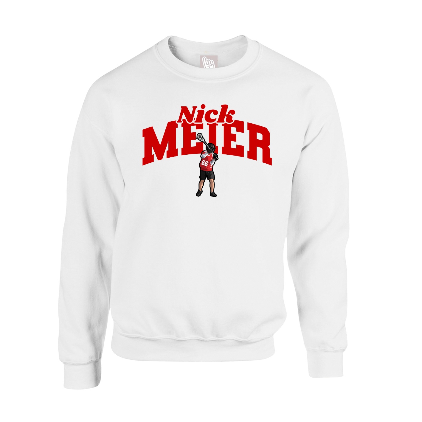 Fleece Crew — Signature Arch in White