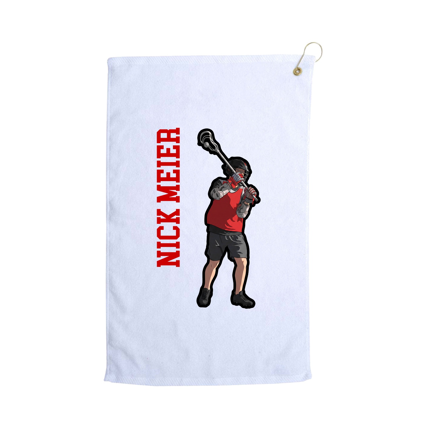 Golf Towel — Name Vertical in White