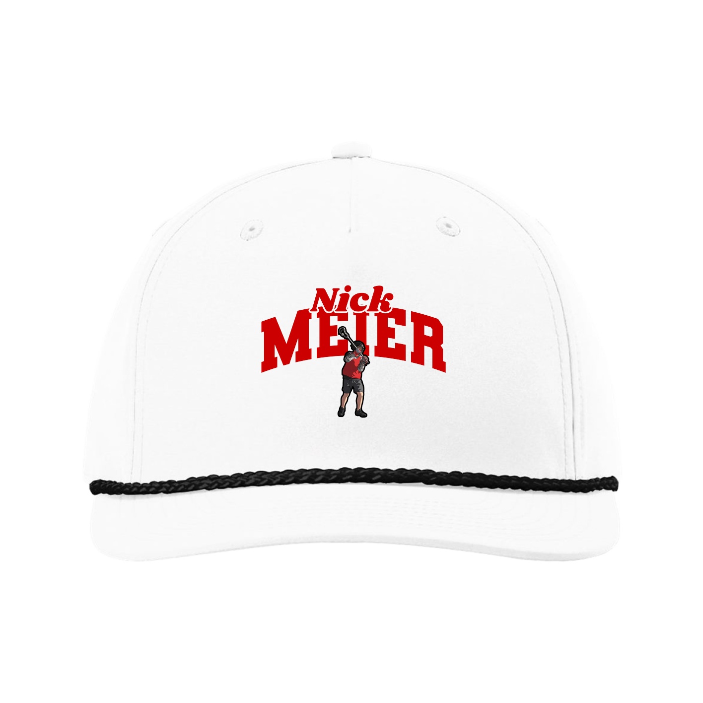 Five-Panel Classic Rope Cap — Signature Arch in White