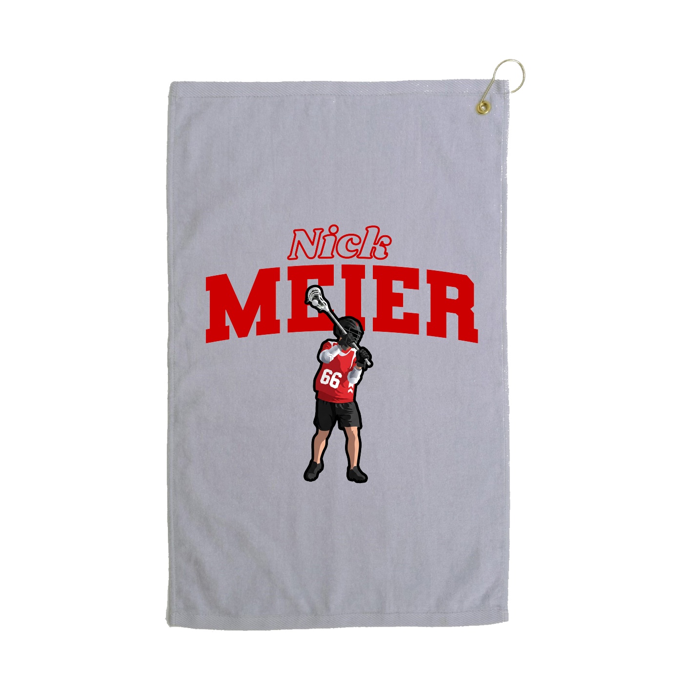 Golf Towel — Name Arch in Grey