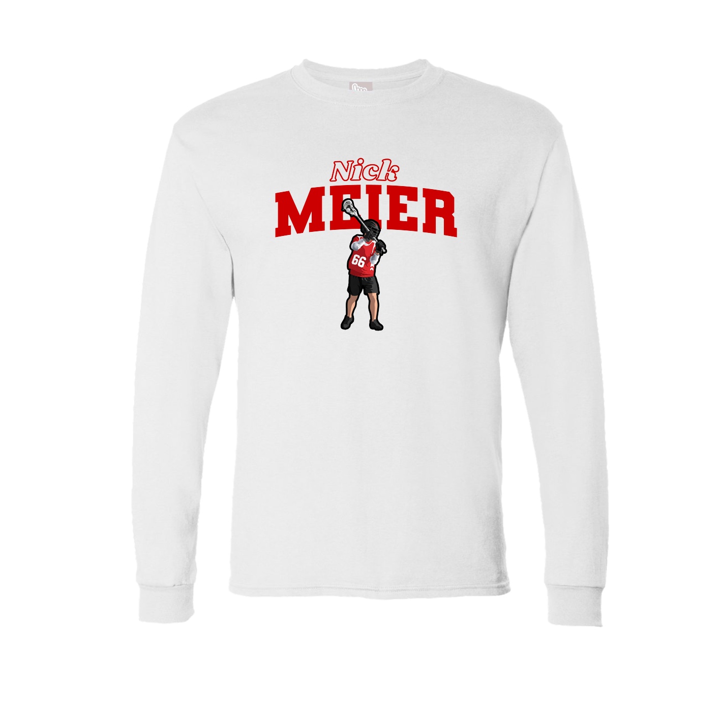 Long Sleeve Tee — Name Arch in White