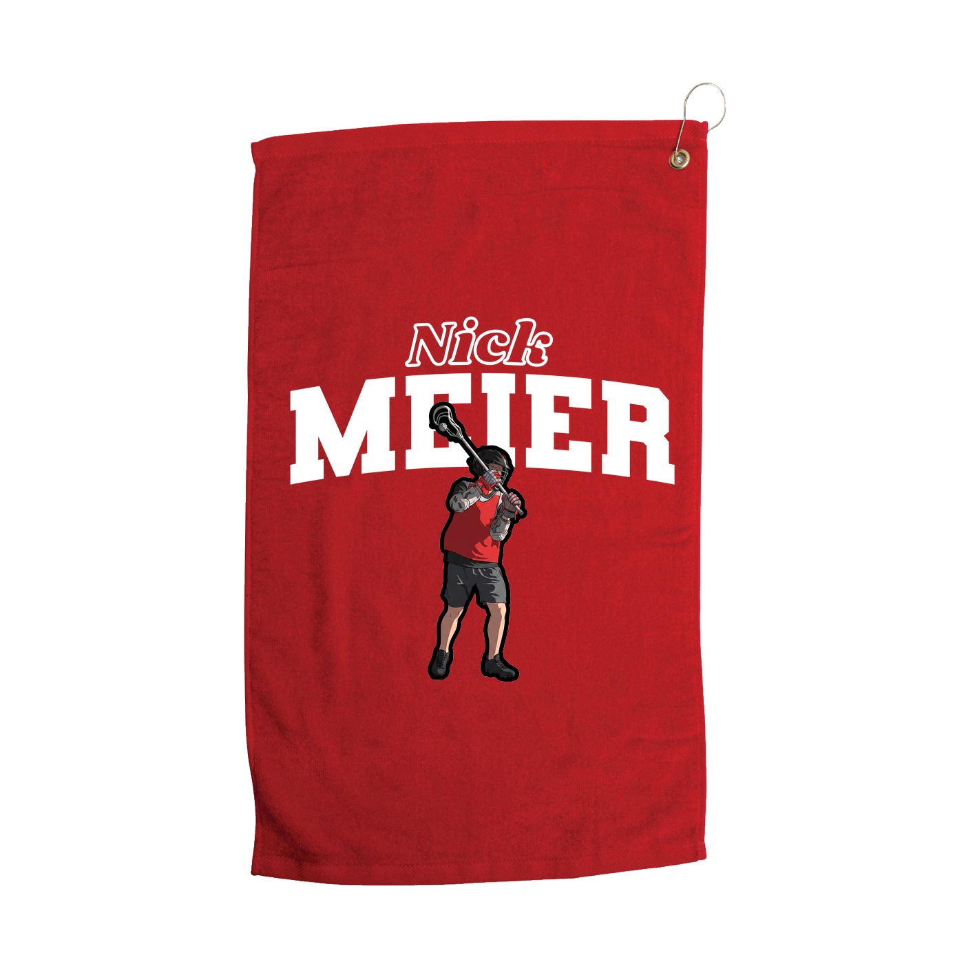 Golf Towel — Name Arch in Red