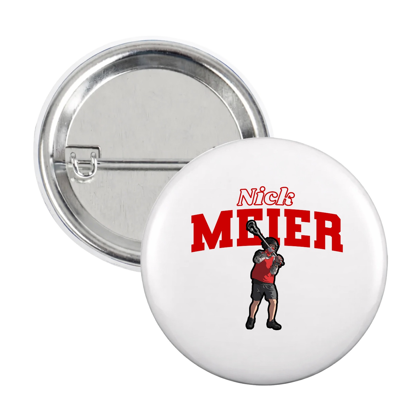Game Day Button — Name Arch in White