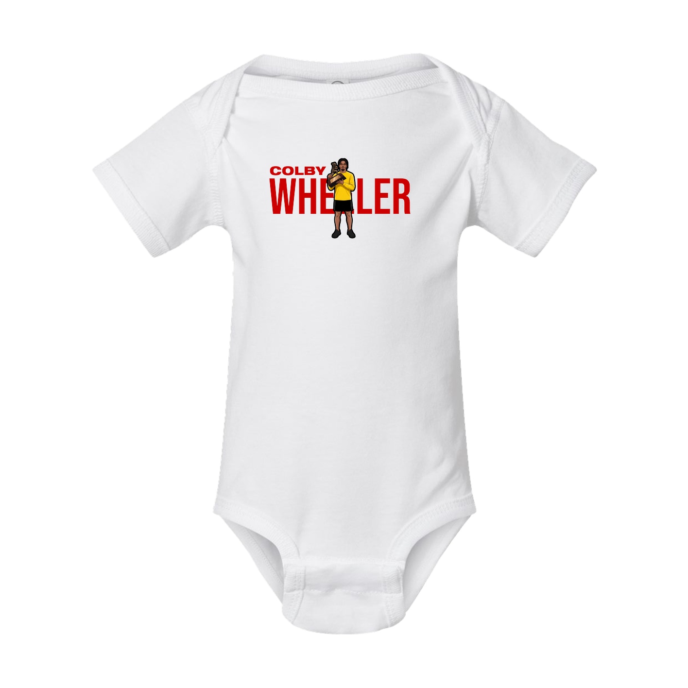 Baby Onesie — Player Name in White