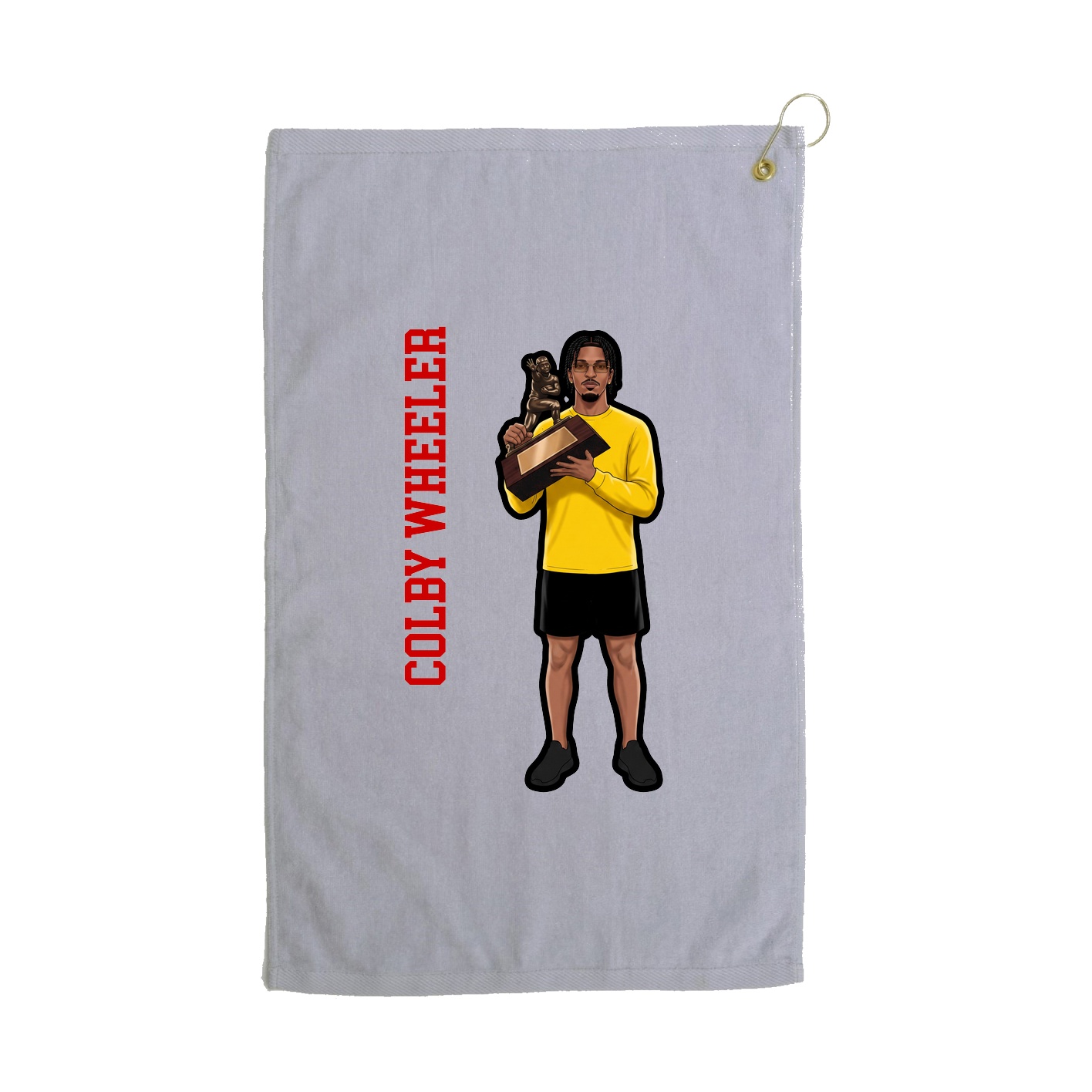 Golf Towel — Name Vertical in Grey